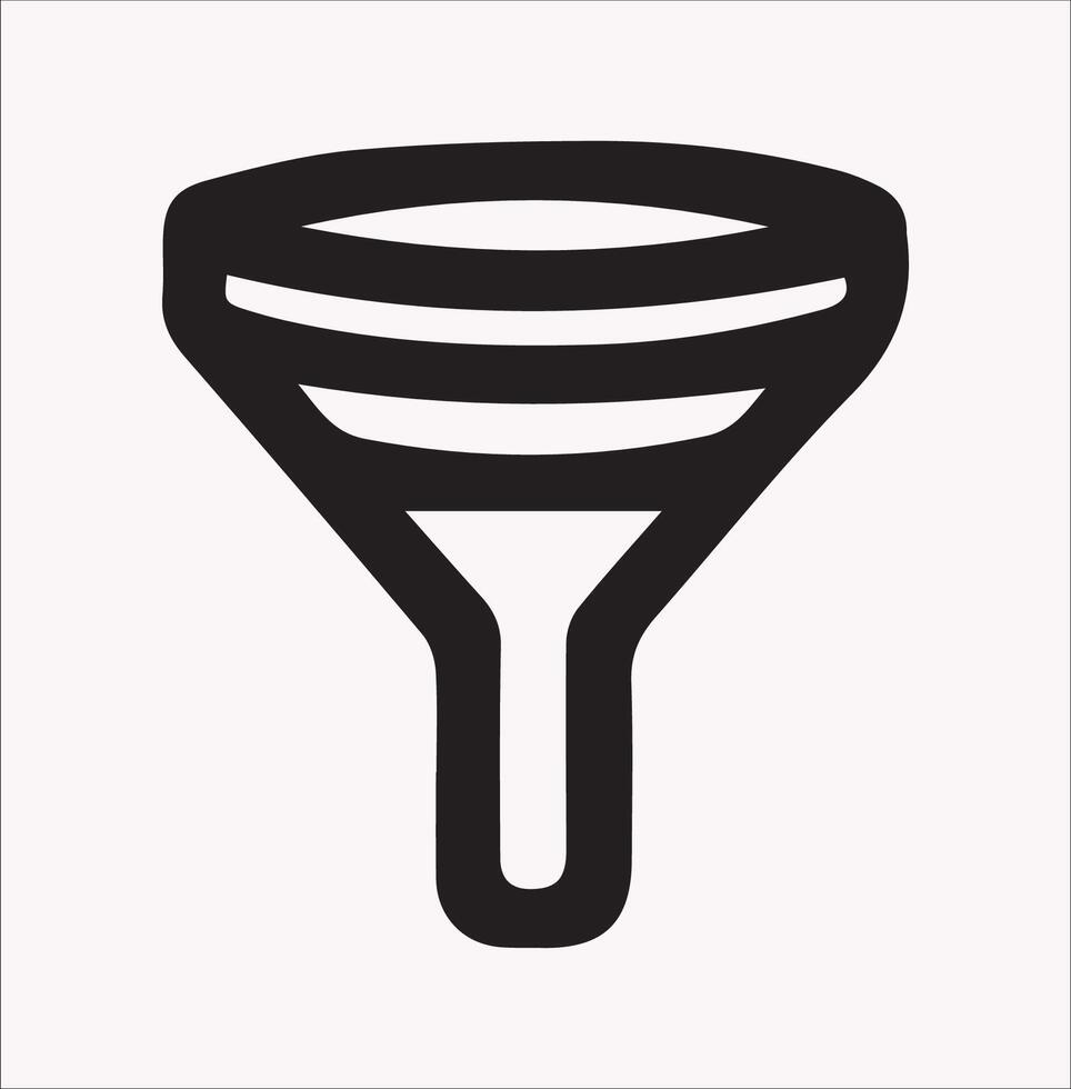 Funnel Filtering Silhouette Icon on White Background vector