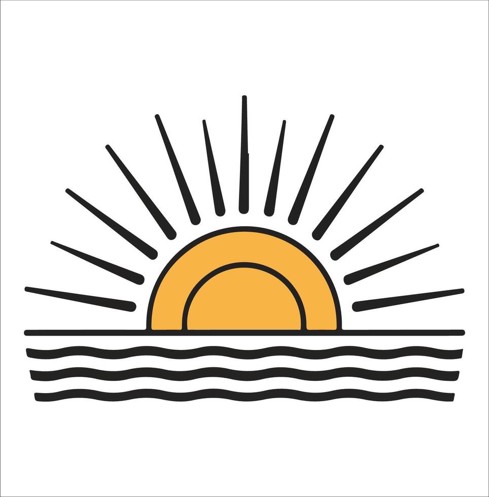 Sunrise Logo Illustration for Digital and Print Projects vector