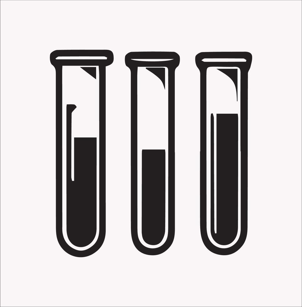 Unique Test Tube Silhouettes in Multiple Styles vector