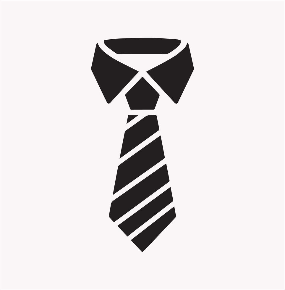 Trendy Tie Icon - Minimal Silhouette on a Clean White Background vector