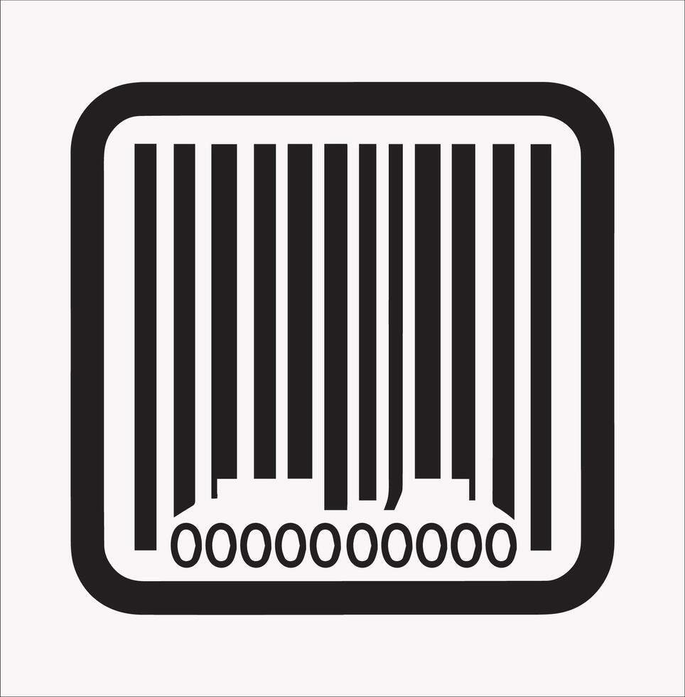 Clean Silhouette of Barcode Scanner Icon on White Background vector
