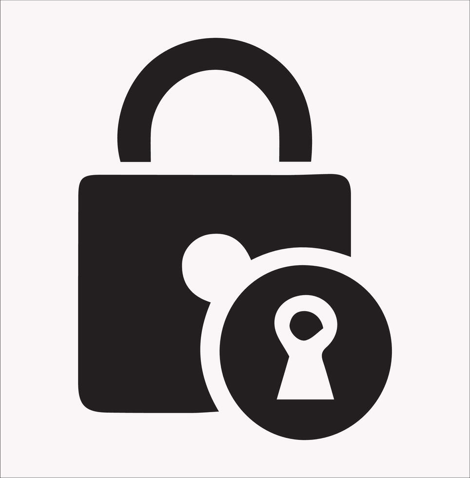 Cyber Security and Computer Security Silhouette Icons for Digital Design vector