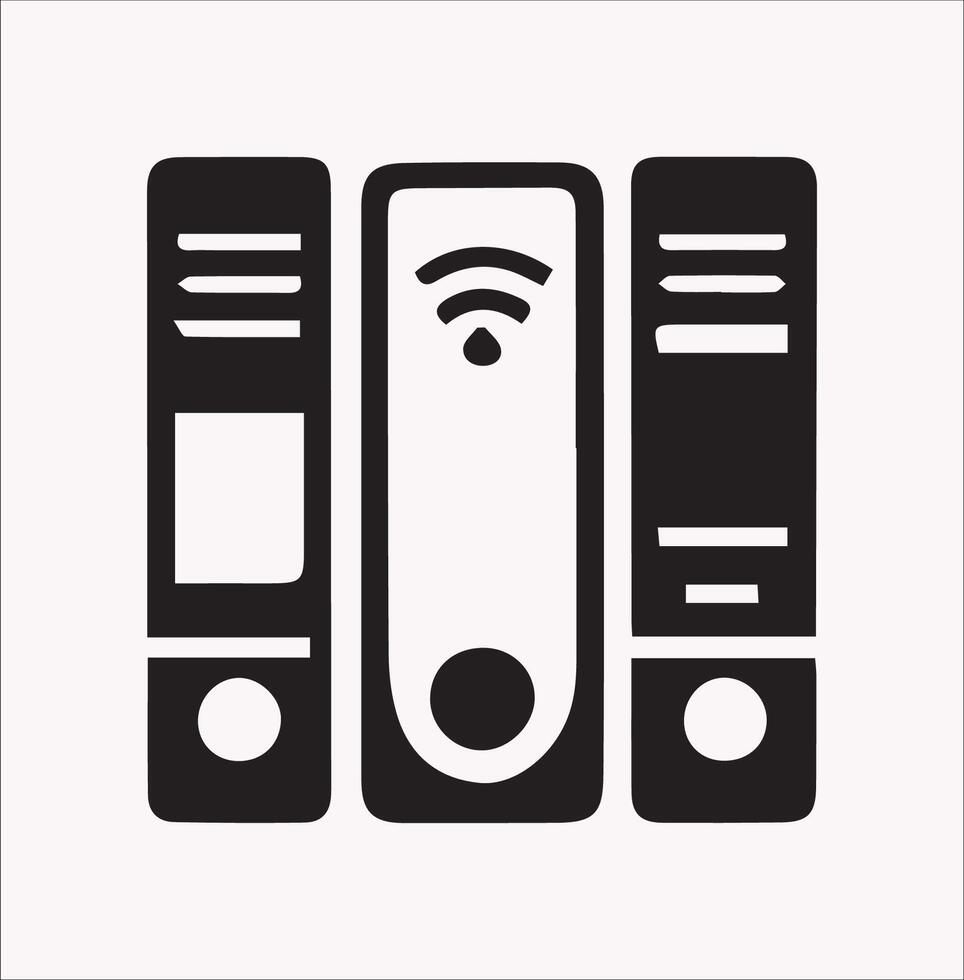 White Background Silhouette of Box File Documents vector