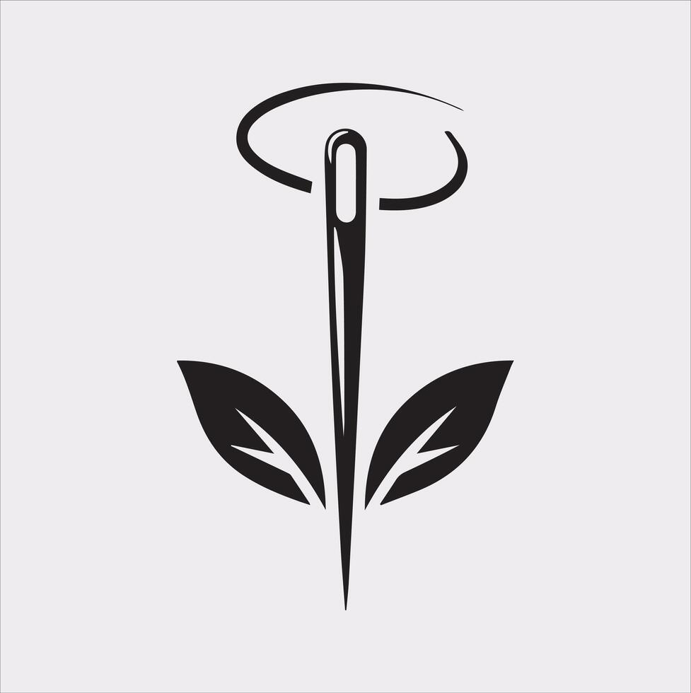 Needle Icon Silhouette for Digital Art and Design vector