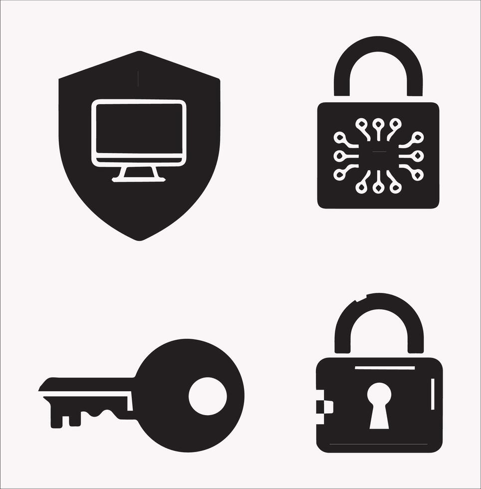 High-Quality Cyber Security Icons for Creative Designs vector