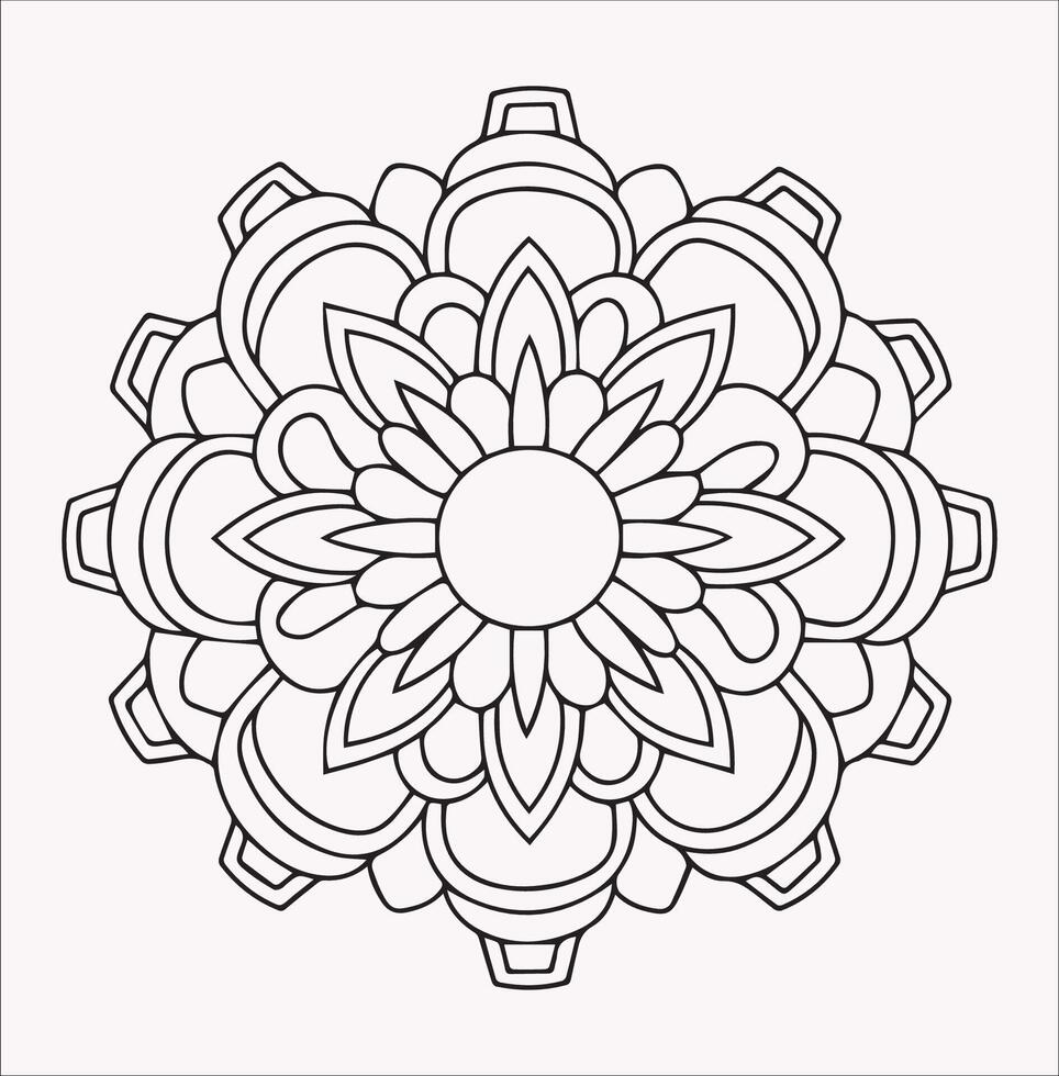 Simple Mandala Design for Coloring Book and Patterns vector