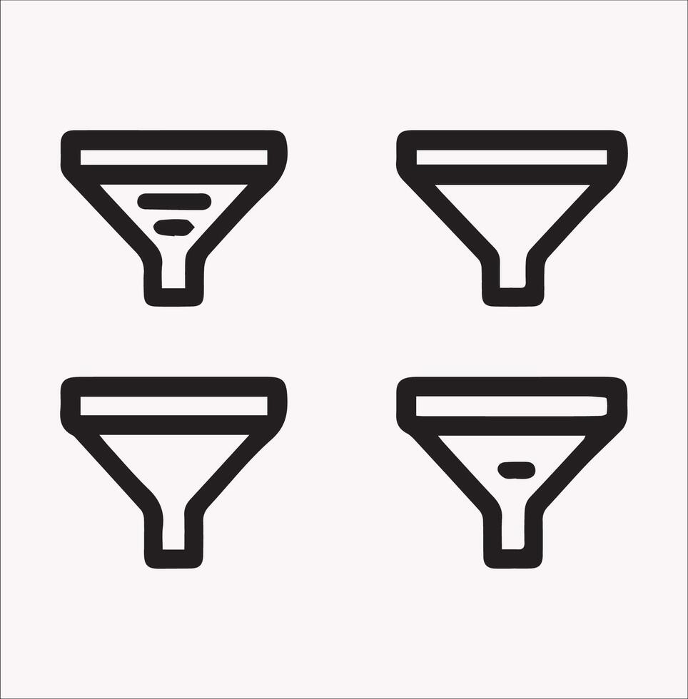 Simple Funnel Filtering Silhouette on White Background vector