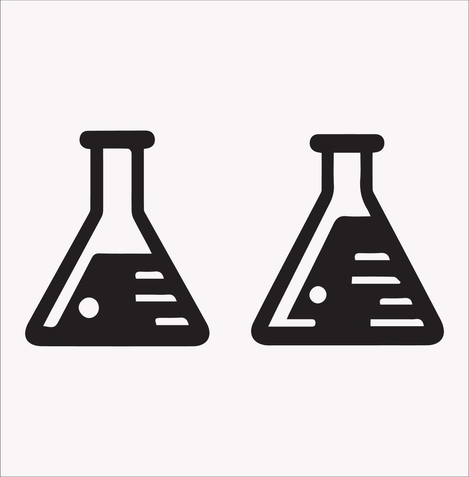 Different Style Test Tube Silhouette Illustration on White Background vector