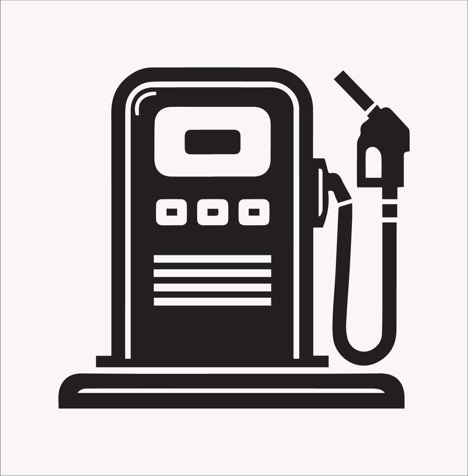 Clean Silhouette of Gas Pump Icon for Stations vector