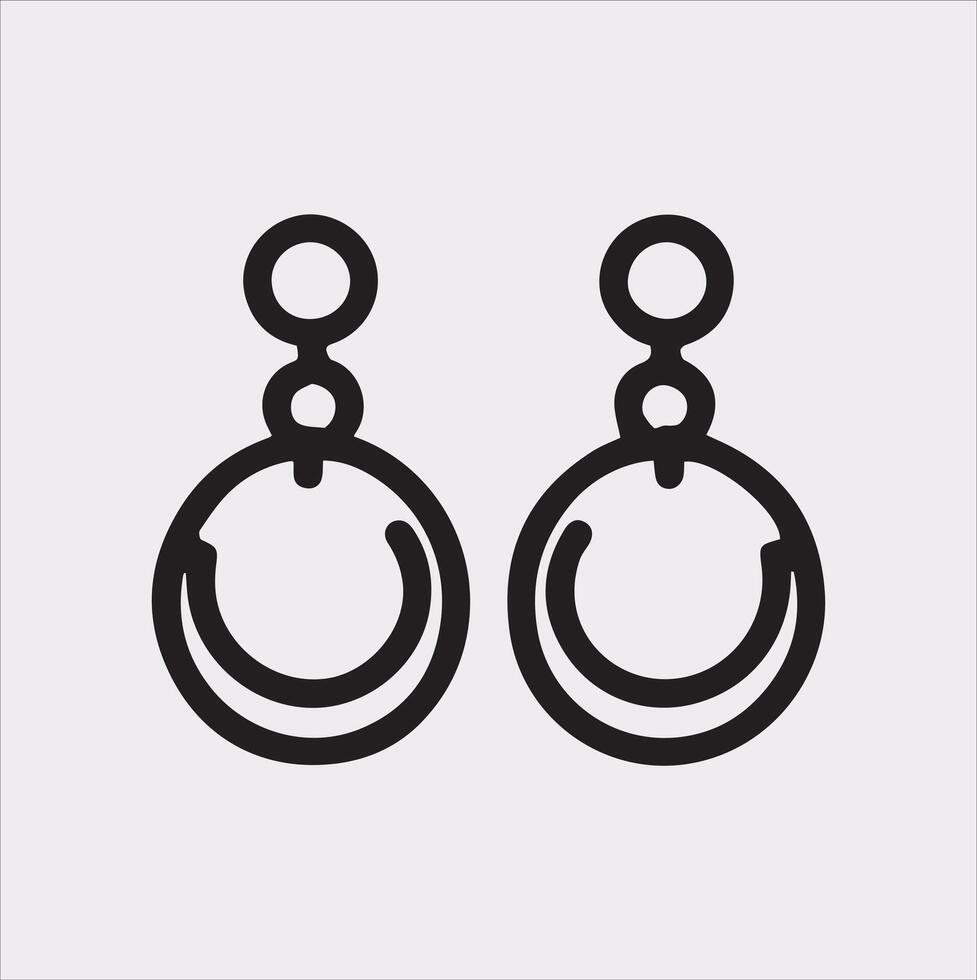 Minimalist Earring Icon Silhouette Design vector