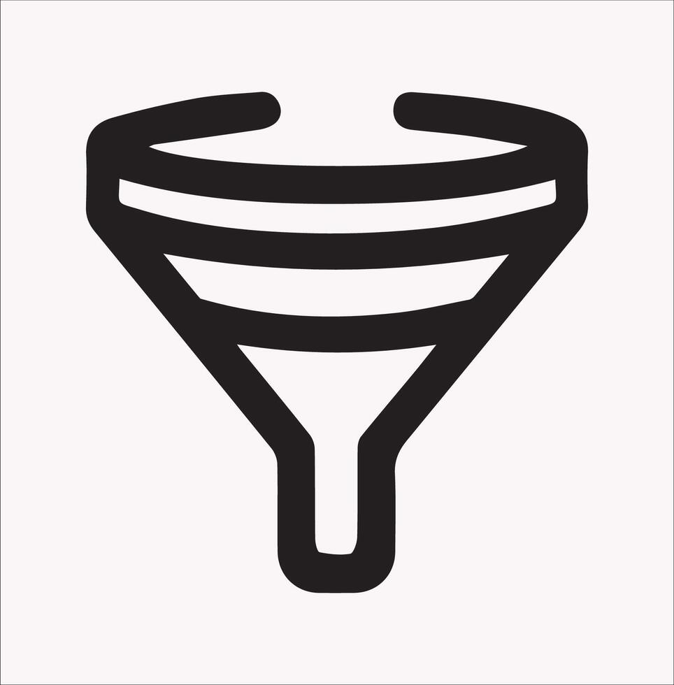 Clean Funnel Silhouette Icon for Filtering on White Backgroun vector