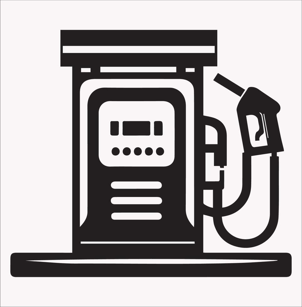 High Quality Station Gas Pump Silhouette vector