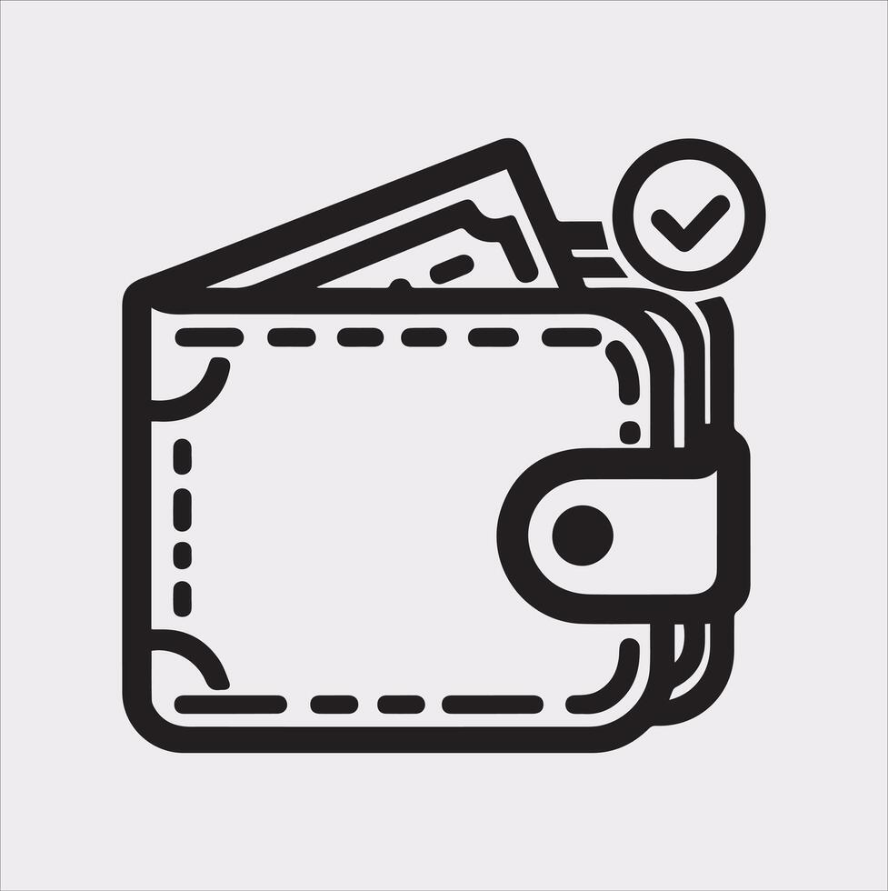 Wallet Purse Icon Silhouette for Fashion Design vector