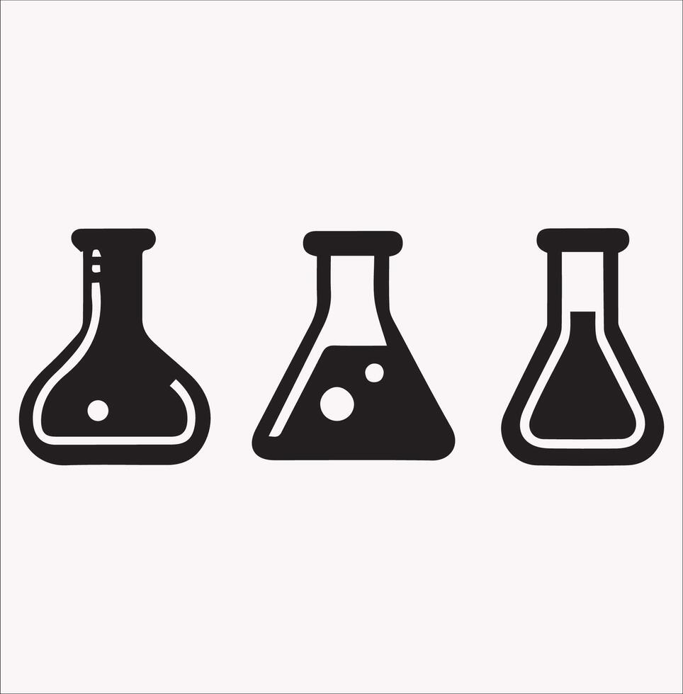 Silhouette Icons of Test Tubes in Various Styles vector