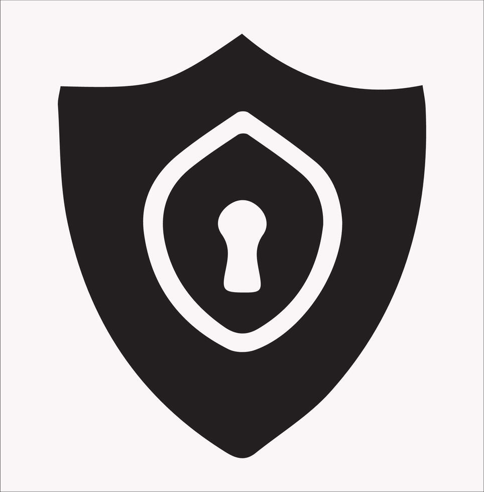 Simple Cyber Security Icons Silhouette on White Background vector