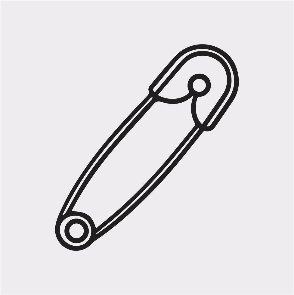 afety Pin Icon Silhouette Illustration on White Background vector