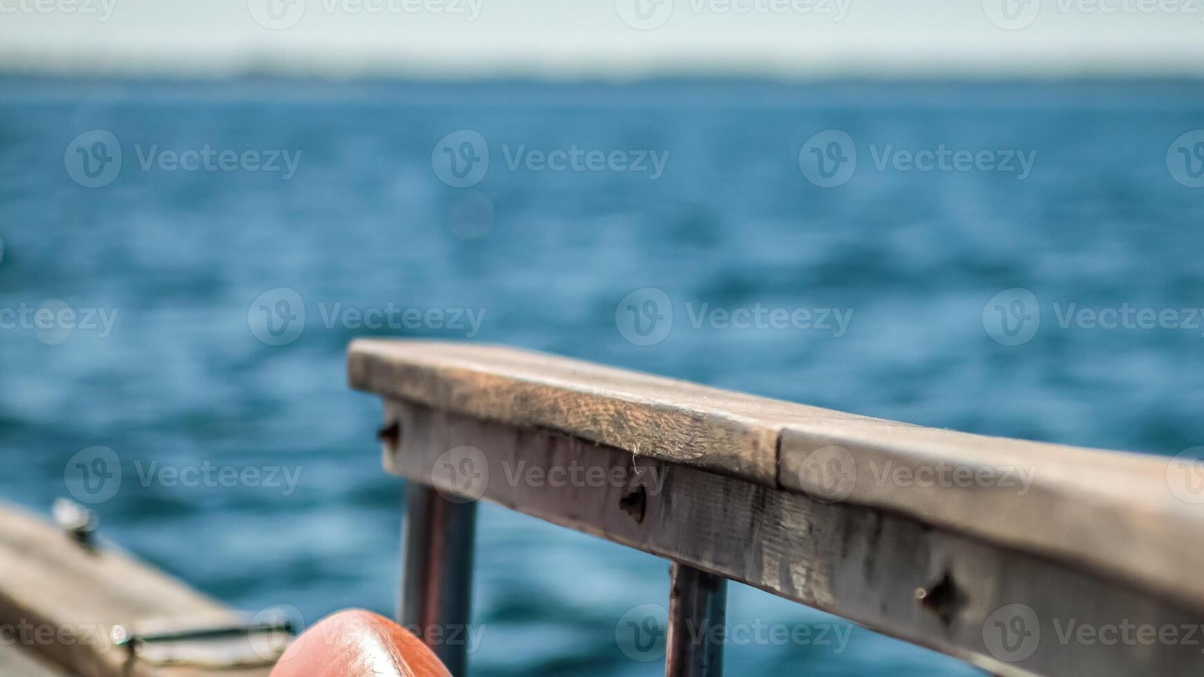 View on the sea from cruising yacht photo