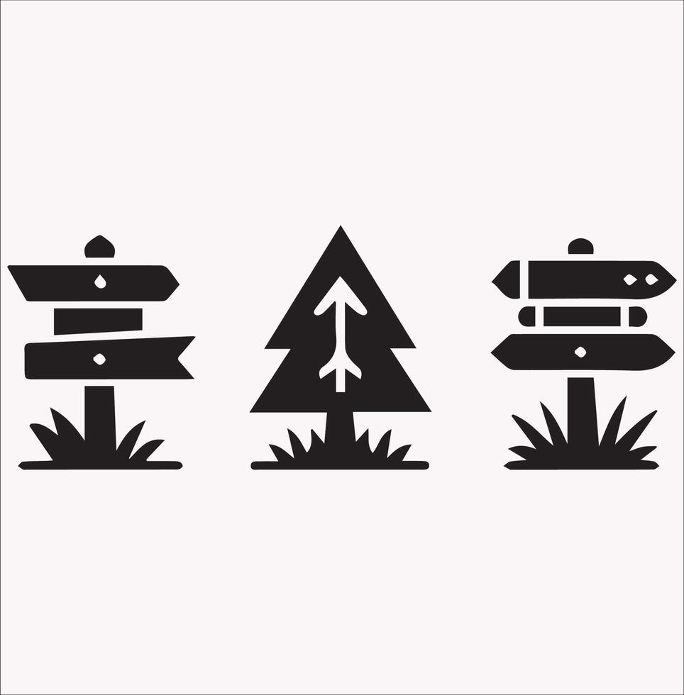 Traffic Direction Board Icon Silhouette for Website Designs vector