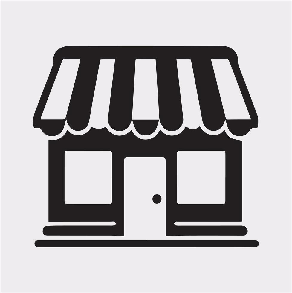 Perfect Shop Store Icon Silhouette for Retail Graphics vector