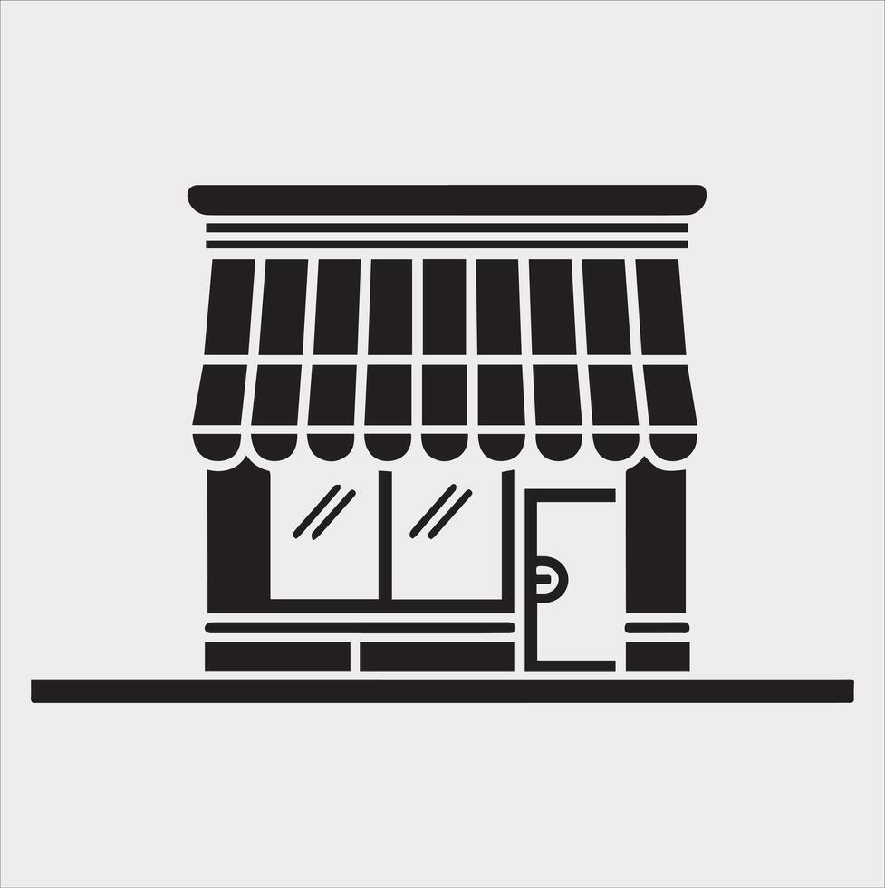 High-Quality Shop Store Silhouette Icon for Online Stores vector