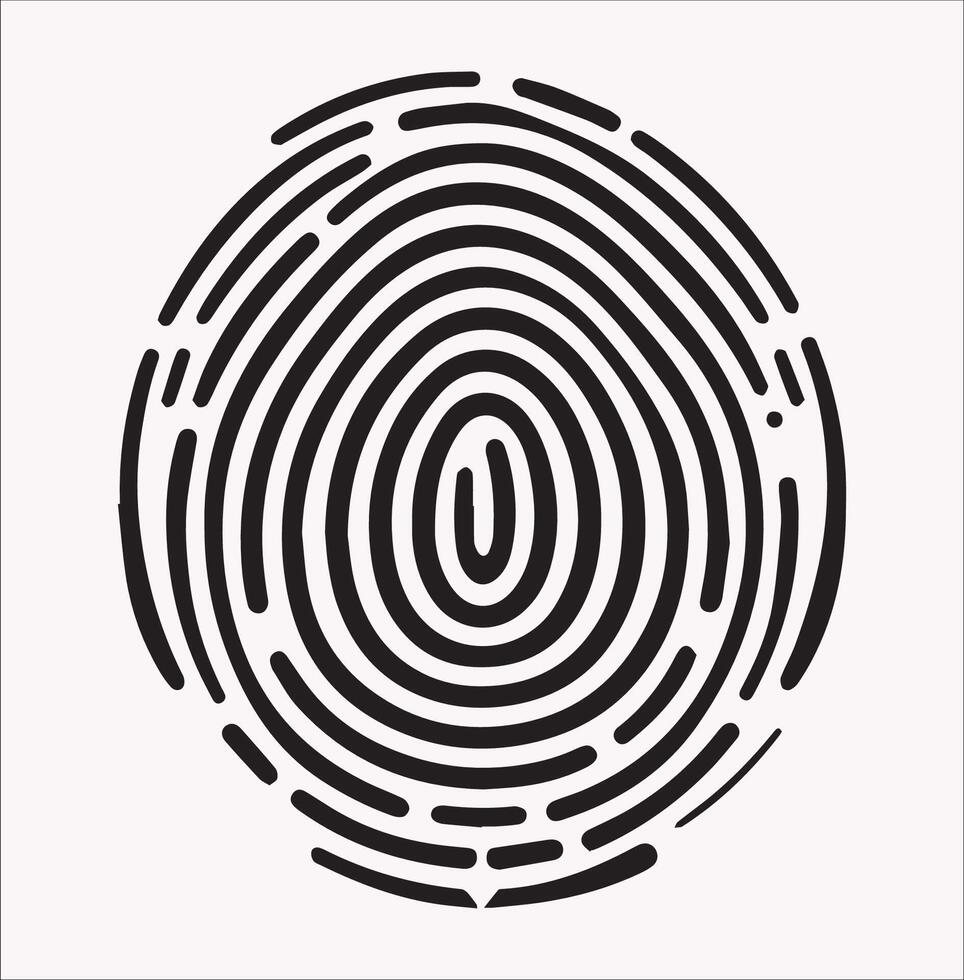 High-Quality Biometric Fingerprint Silhouette on White Background vector