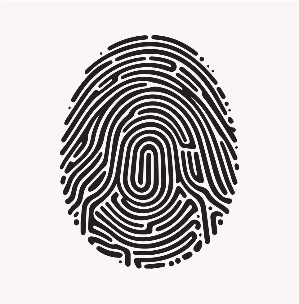 Biometric Fingerprint Silhouette - Perfect for Secure Interface Design vector