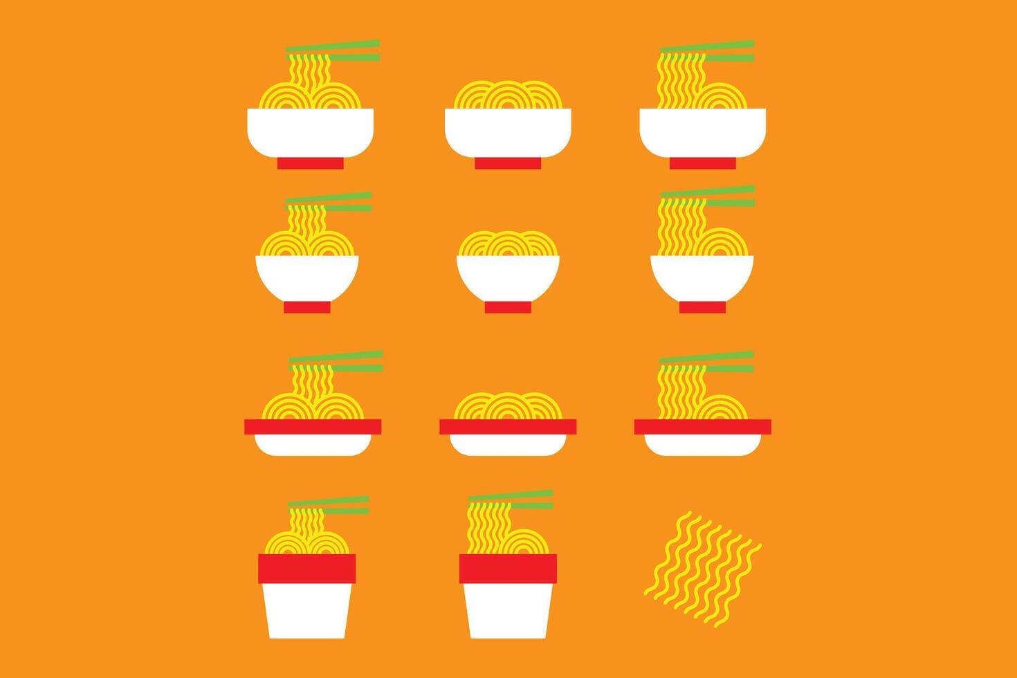 Ramen icon Collection vector