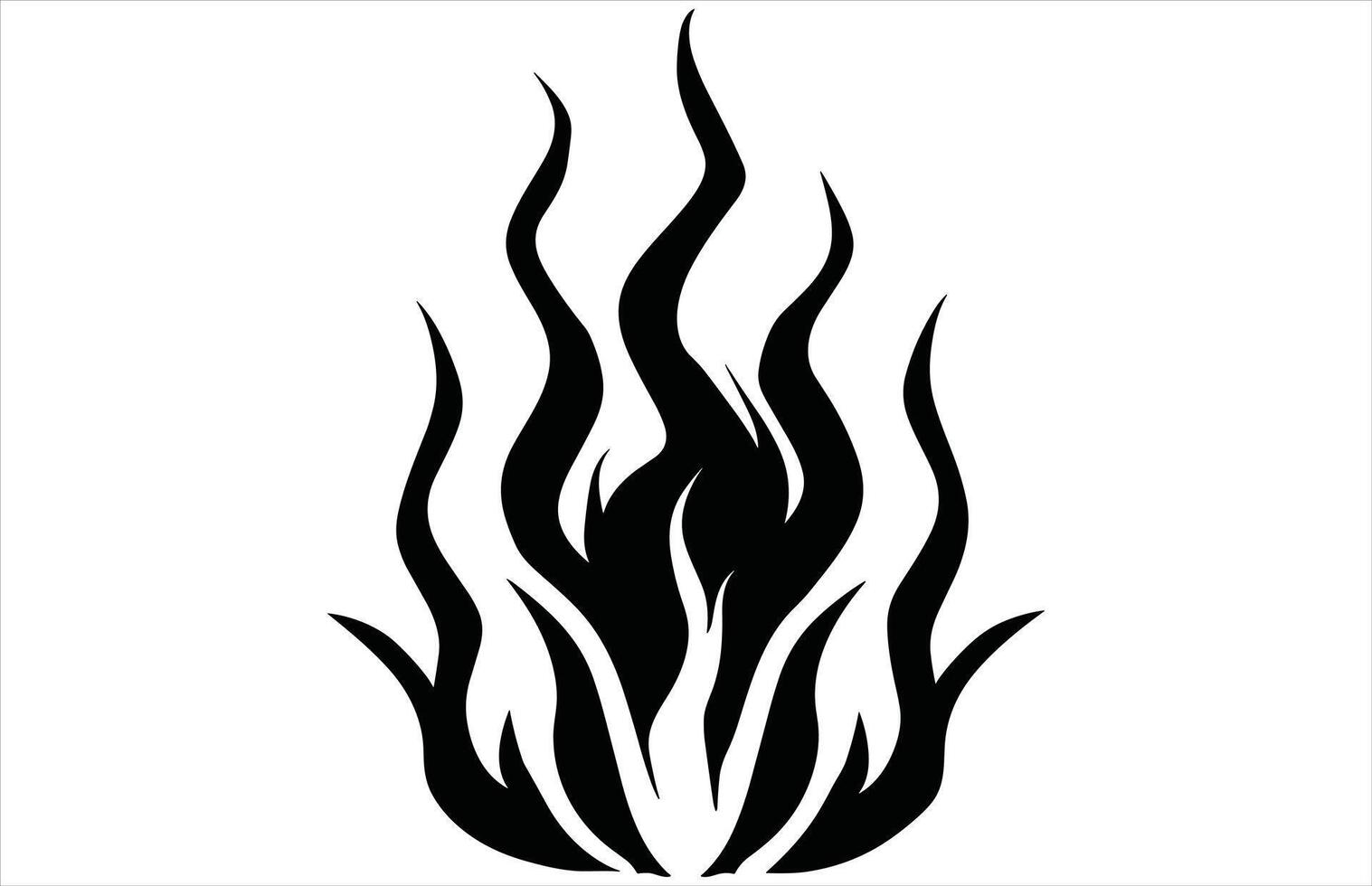 Fire Shape Silhouette - Blazing Flame Graphic vector