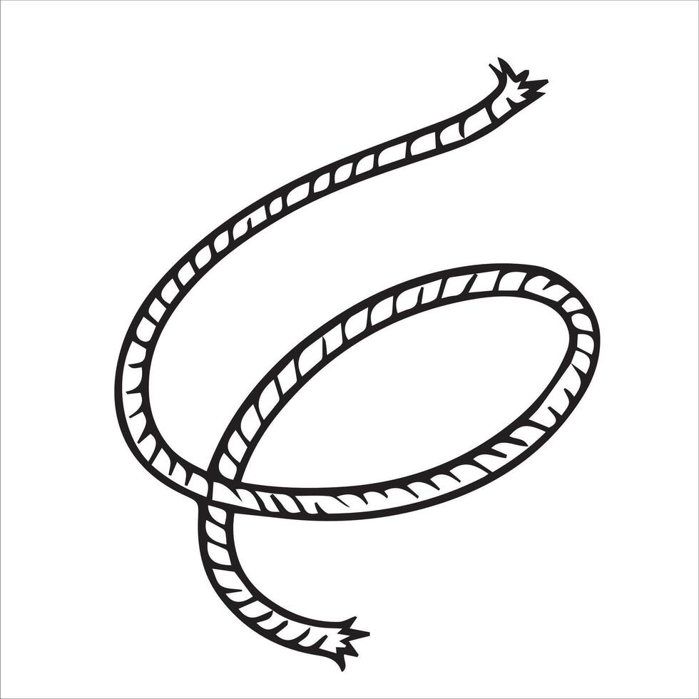 piece of rope. illustration in sketch style. vector