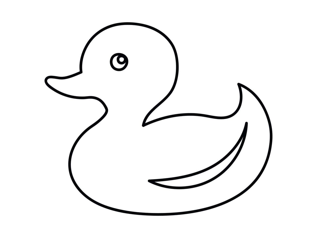 Black outline of a rubber duck isolated on a white background vector