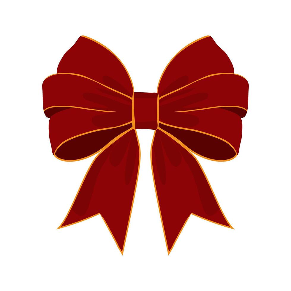Elegant Red Gift Bow Decoration isolated on white vector