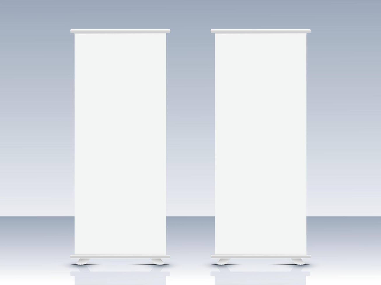 Modern roll up banner mockup design vector