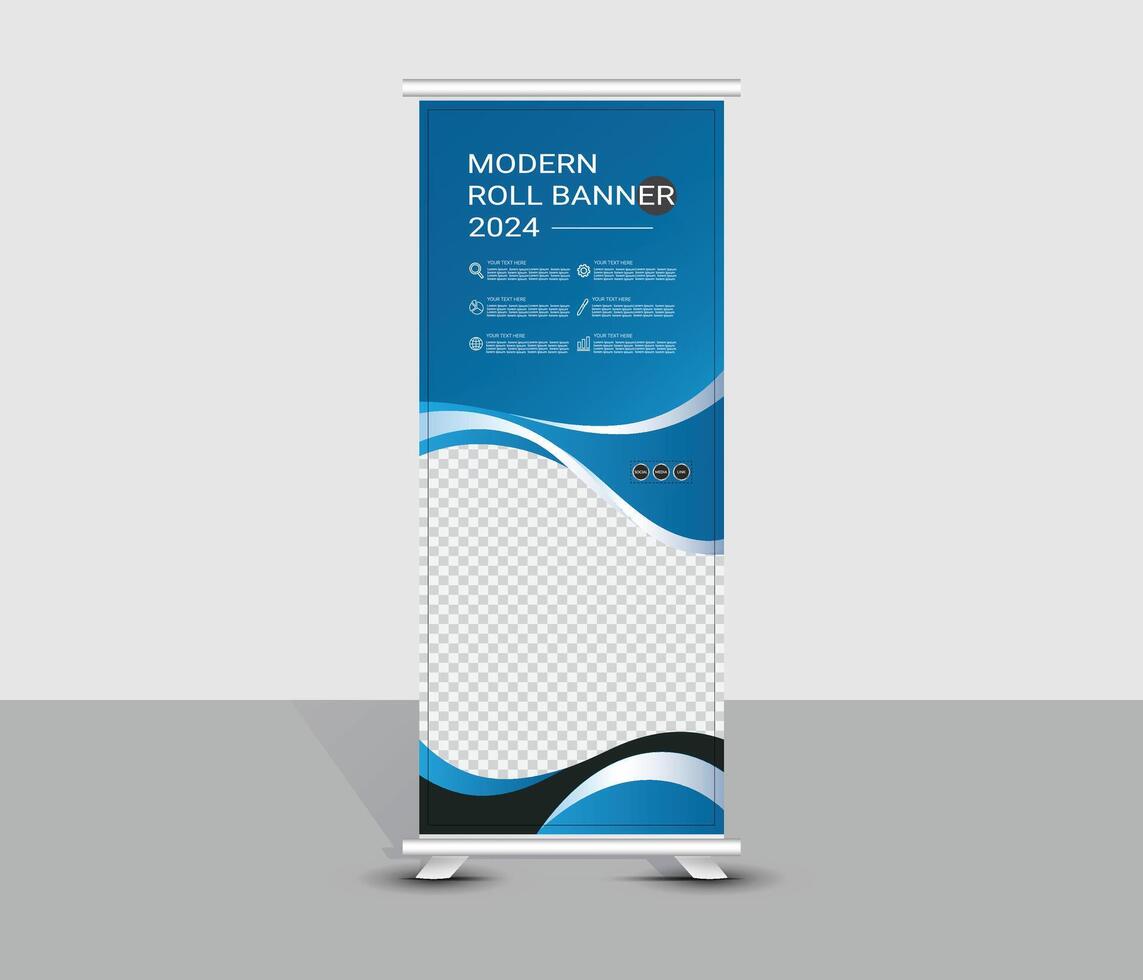 modern abstract roll up banner template design vector