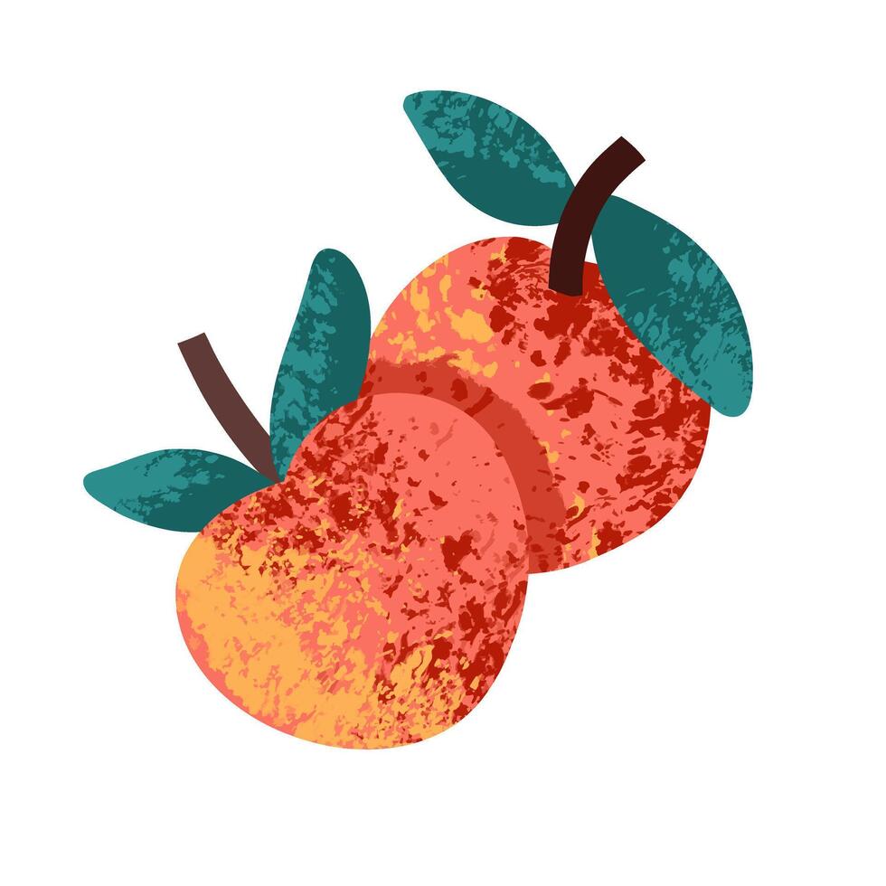 illustration of a peach fruit vector