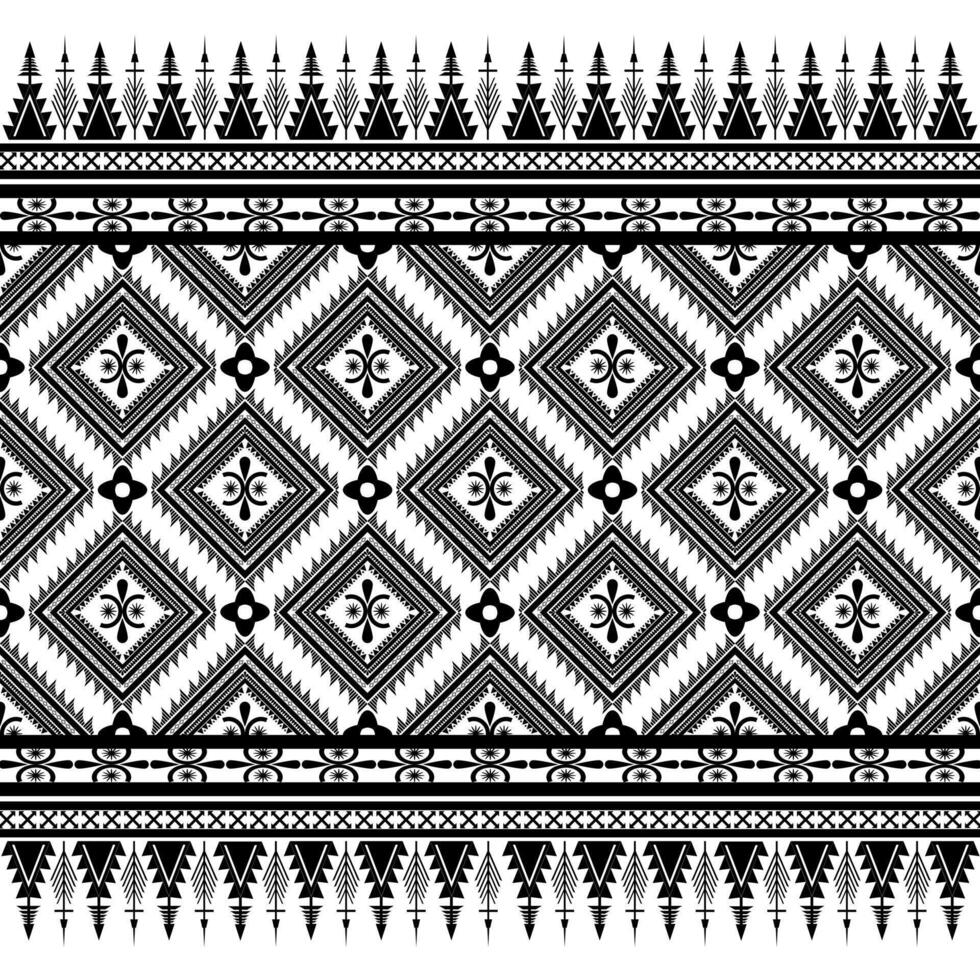 Vintage monochrome geometric abstract Tribal pattern. vector