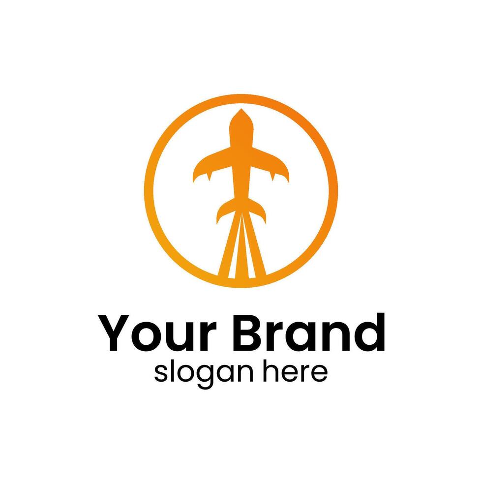 Creative Travel Agency Logo Featuring a Rocket in Flight vector