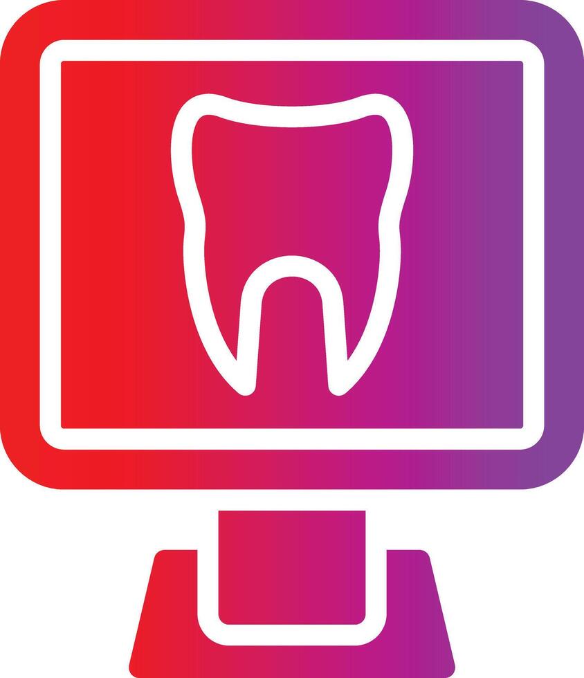 A computer monitor with a tooth on it vector