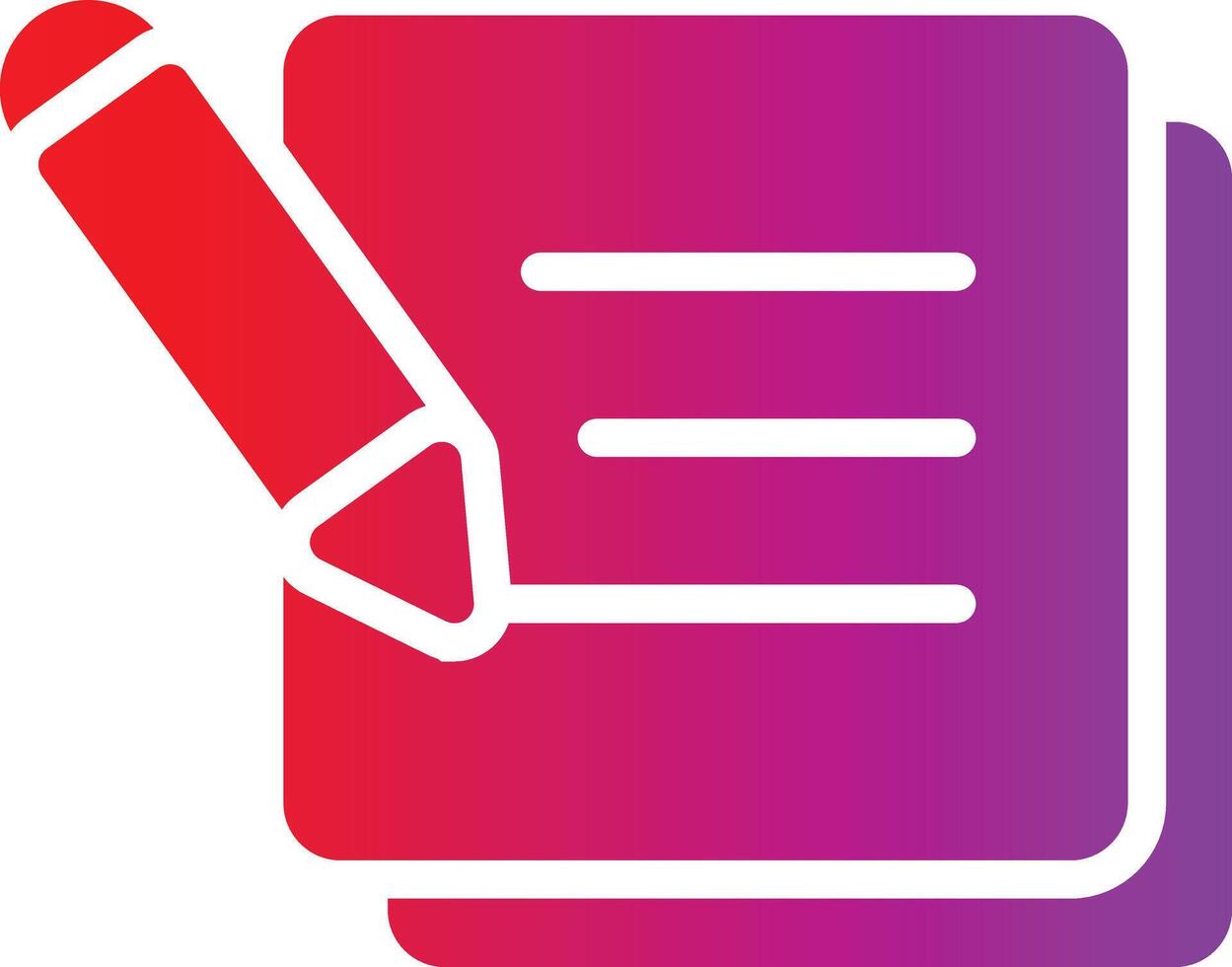 A red and purple pen is holding a piece of paper vector