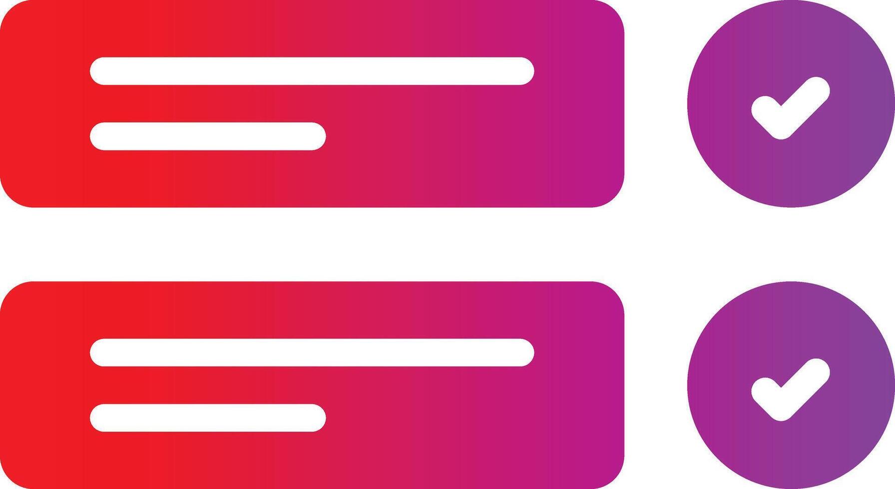 Two red and purple check boxes with a check mark vector
