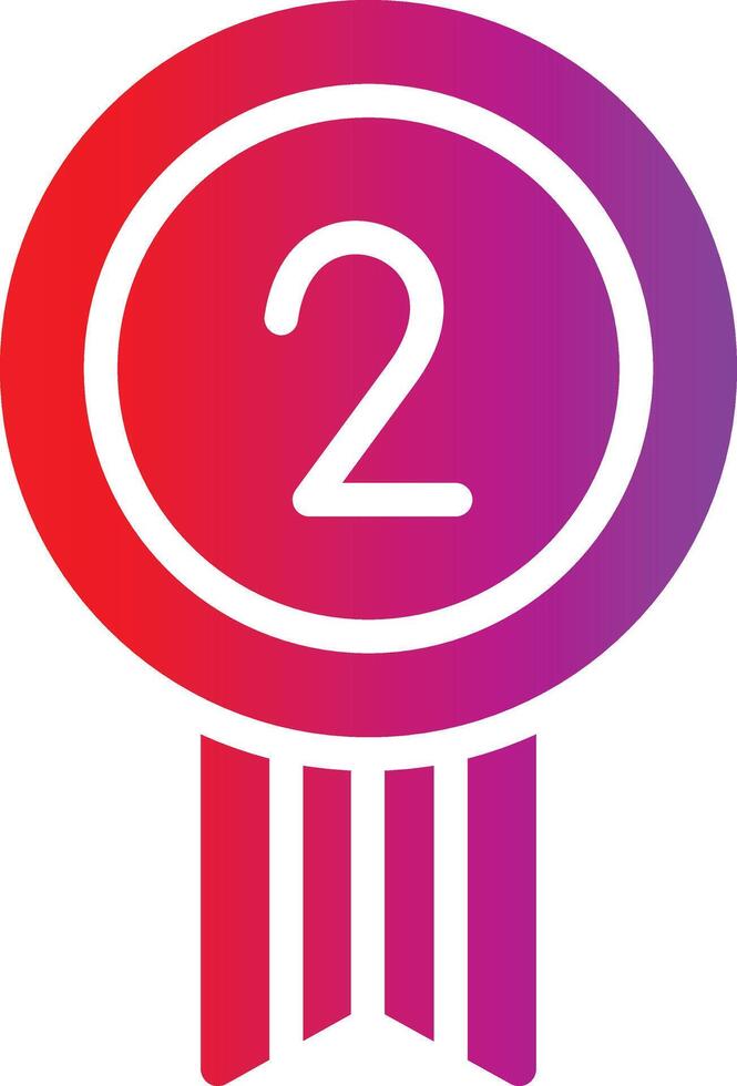The number two award badge icon vector