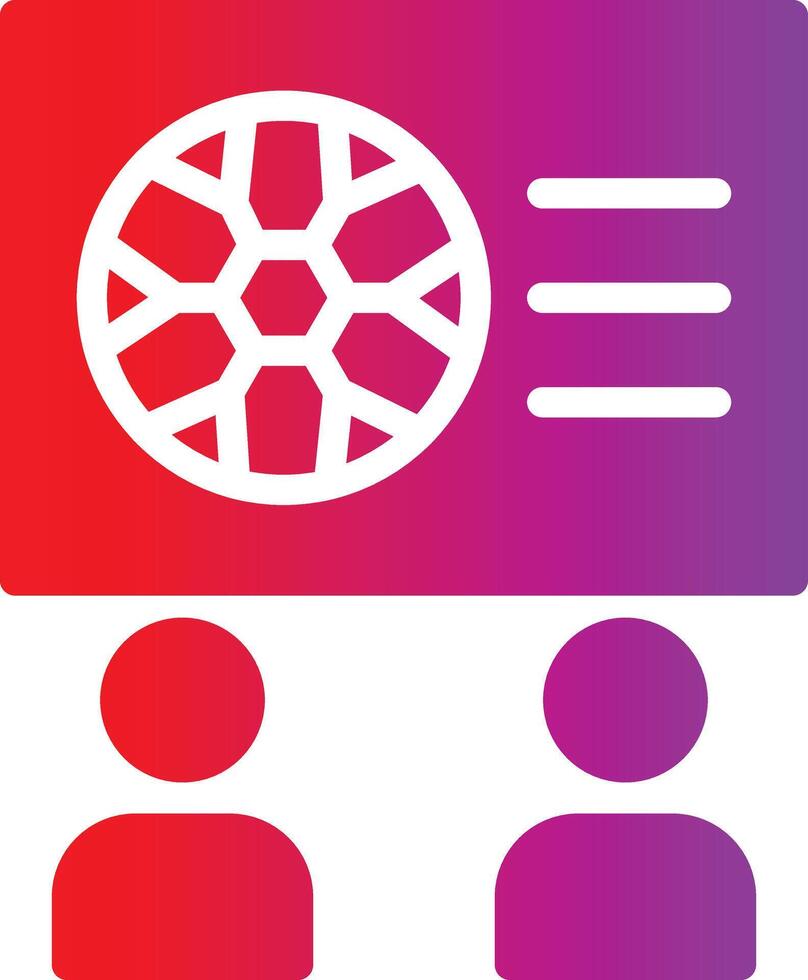 A red and purple icon with two people vector
