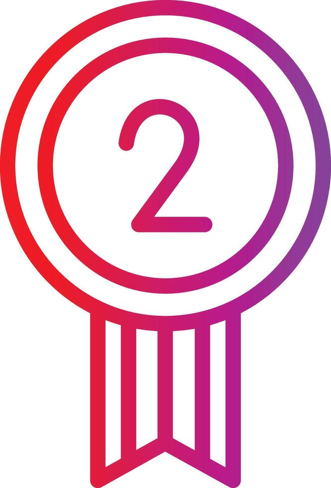 A purple and red ribbon with the number two on it vector