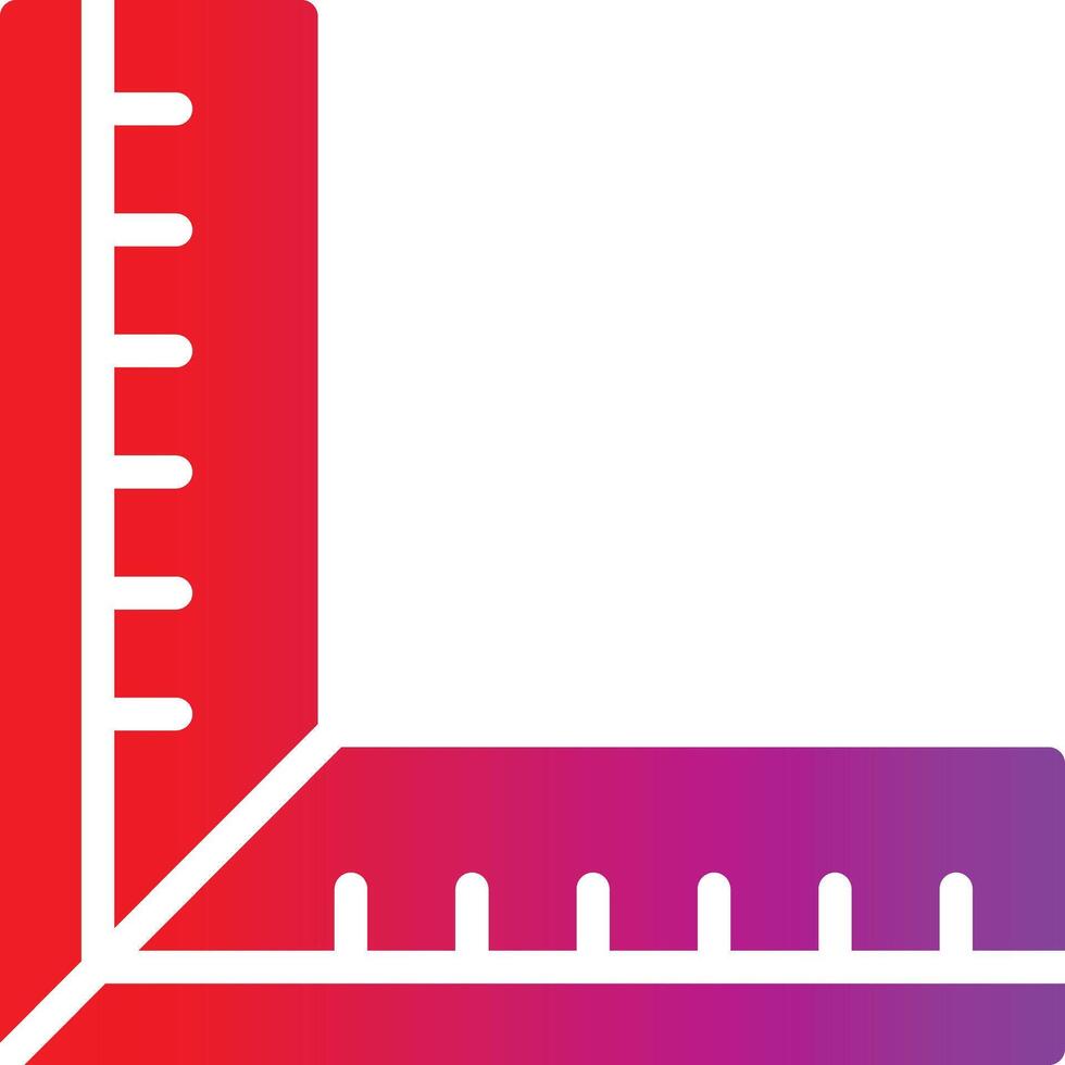 A red and purple ruler icon vector