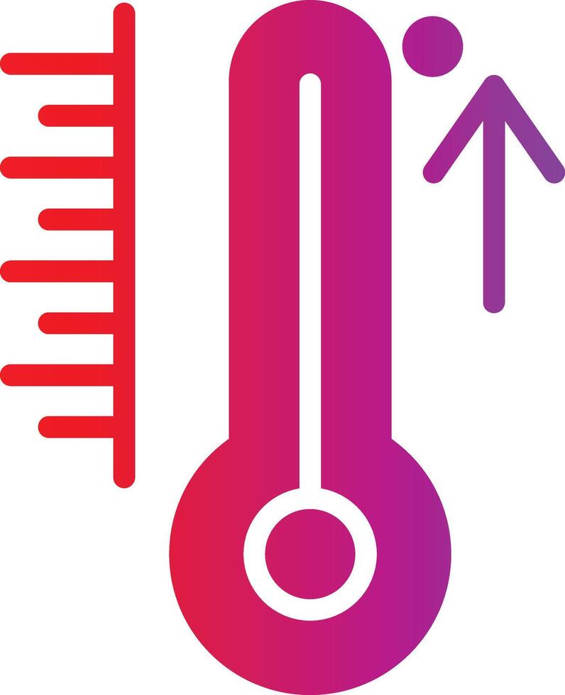 A thermometer with an arrow pointing up and a thermometer with a red arrow pointing down vector