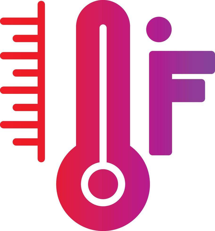 A thermometer with a red and purple background vector