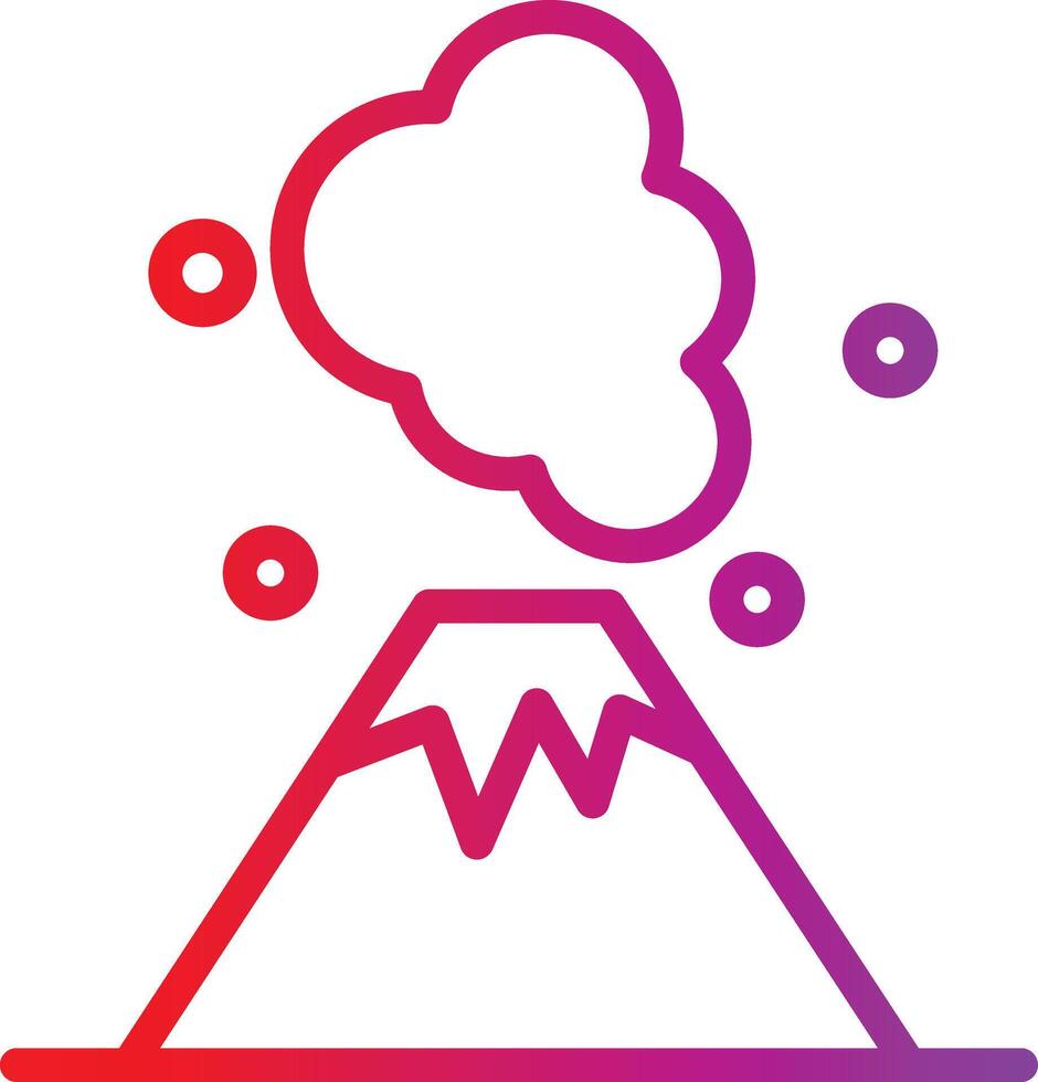 A volcano icon with smoke coming out of it vector