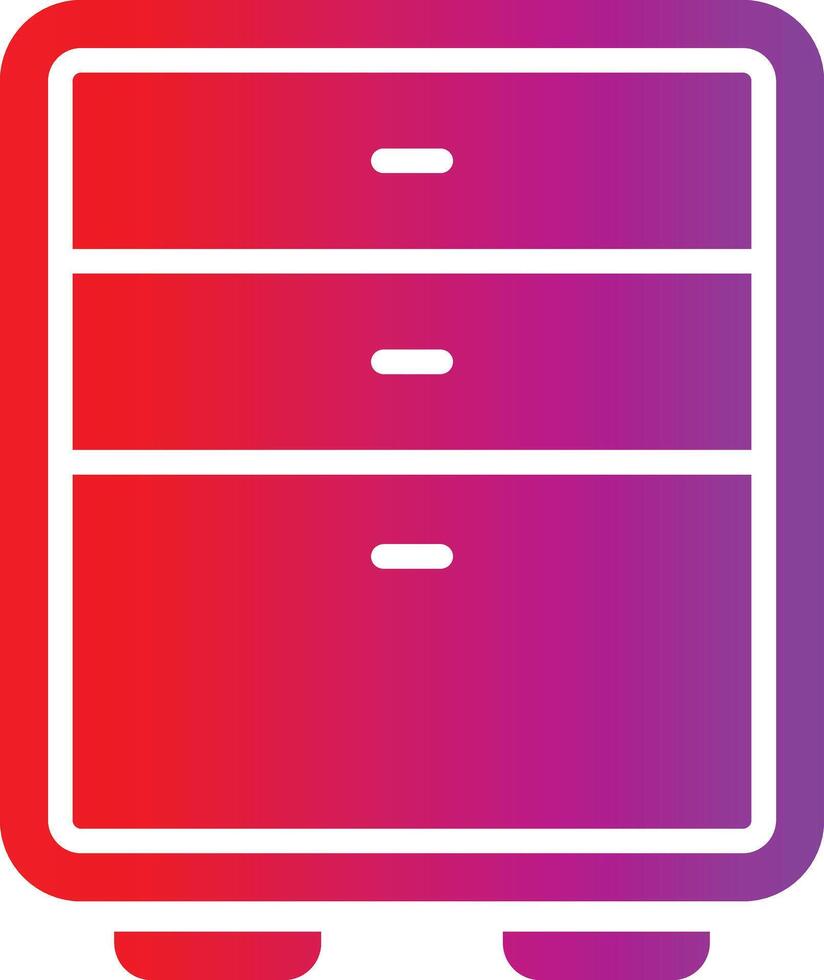 A red and purple file cabinet icon vector