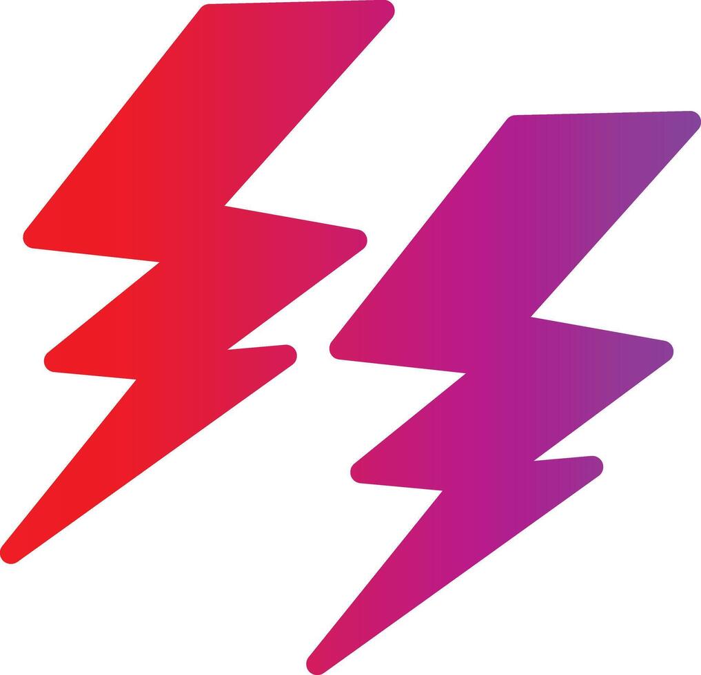 Two lightning bolts on a white background vector