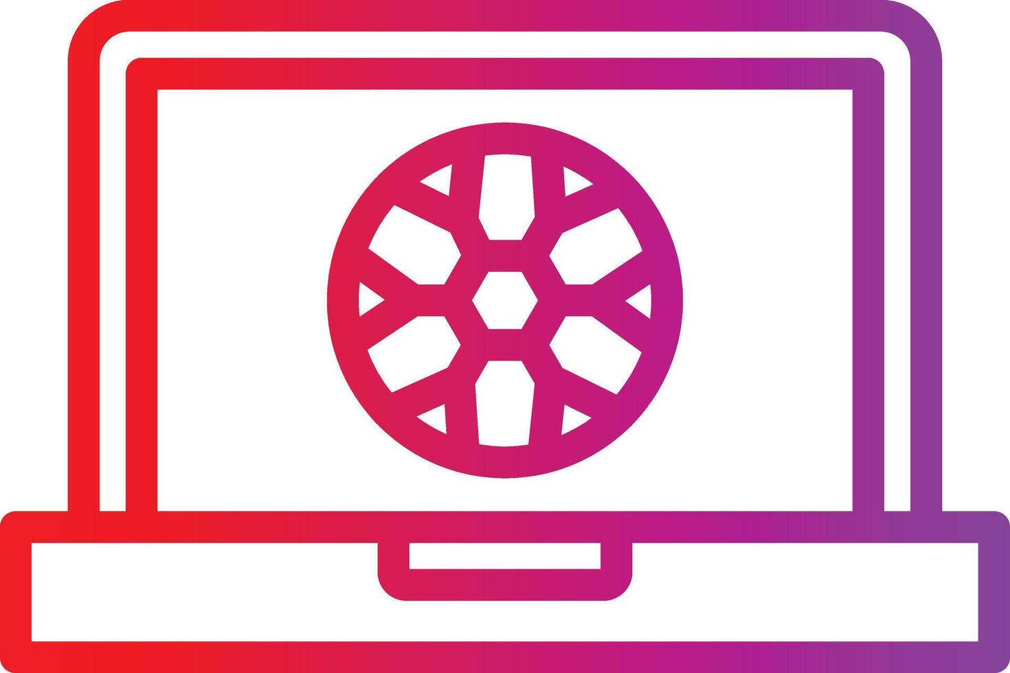 A laptop with a red and purple icon vector