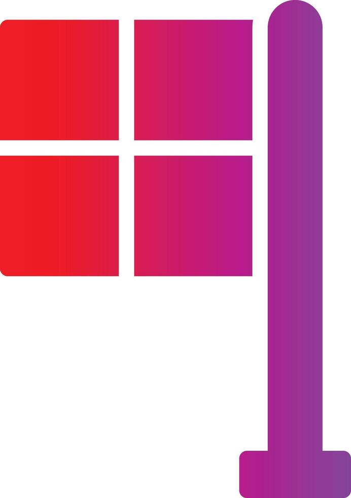 A red and purple flag with a window vector